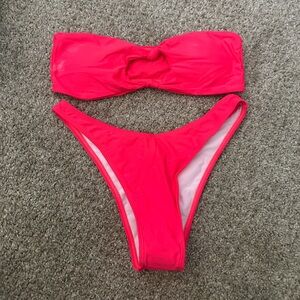 Hot pink shein bikini set